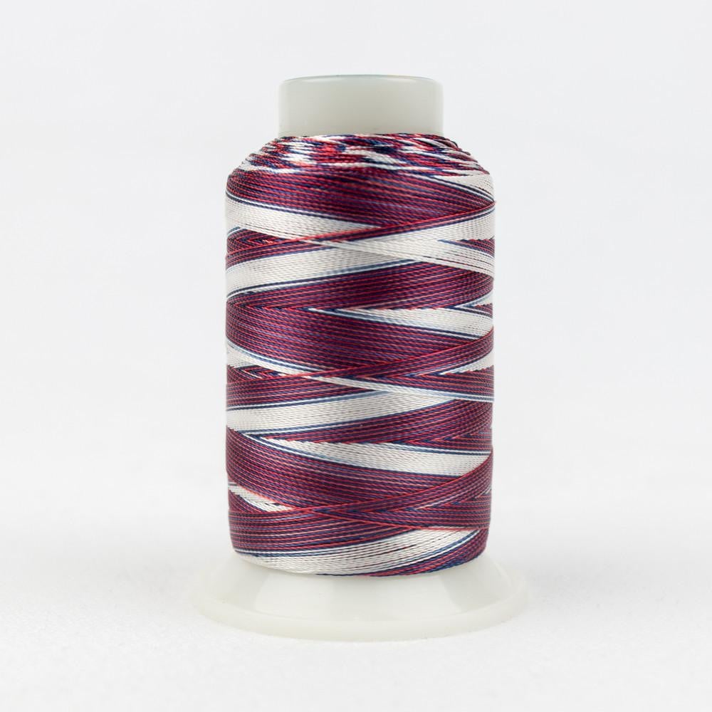 SD33 - Mirage™ 30wt Rayon Blue White Red Thread WonderFil