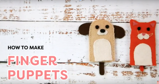 Hand Sewn Cat and Dog Finger Puppets
