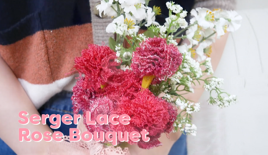 Serger Lace Rose Bouquet Using Scrap Fabric