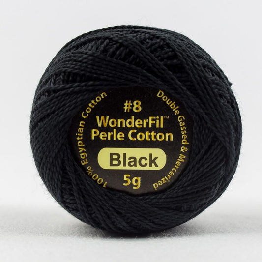 EL5Gblack - Eleganza™ 8wt Egyptian Cotton Black Thread WonderFil