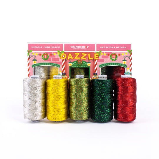 Dazzle™️ 8wt Rayon & Metallic Holiday Pack WonderFil Europe