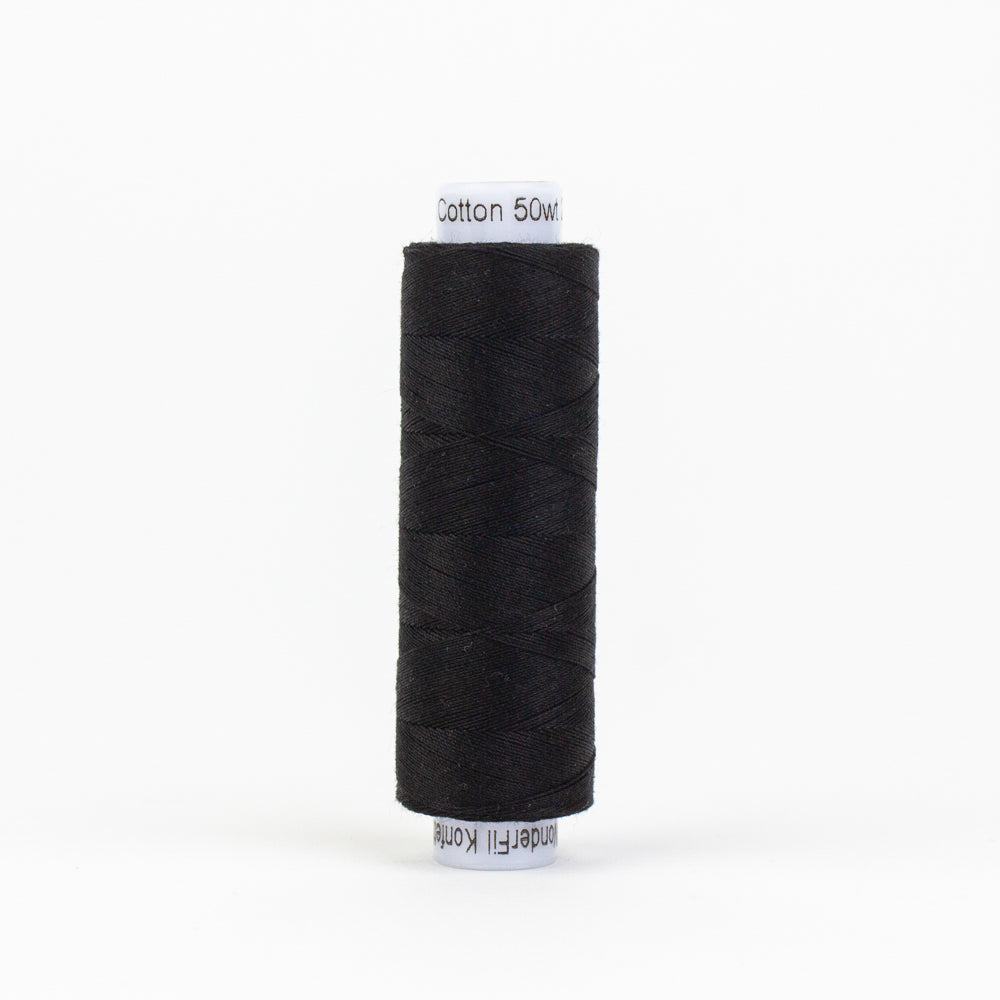 KT200 - Konfetti 50wt Egyptian Cotton Black Thread - WonderFil